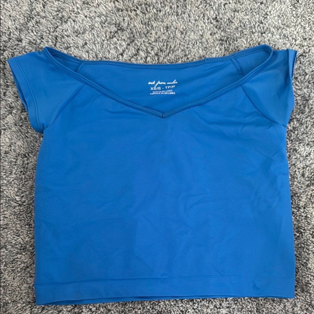 Urban Outfitters Blue Cap Sleeve Crop Top